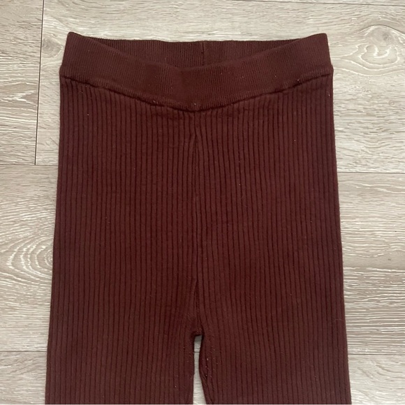 Brunette The Label Ribbed Leggings Thick Heavy Knit Chocolates Brown Size XS/S - Picture 4 of 7